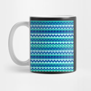 Blue and Teal Tribal Pattern Mug